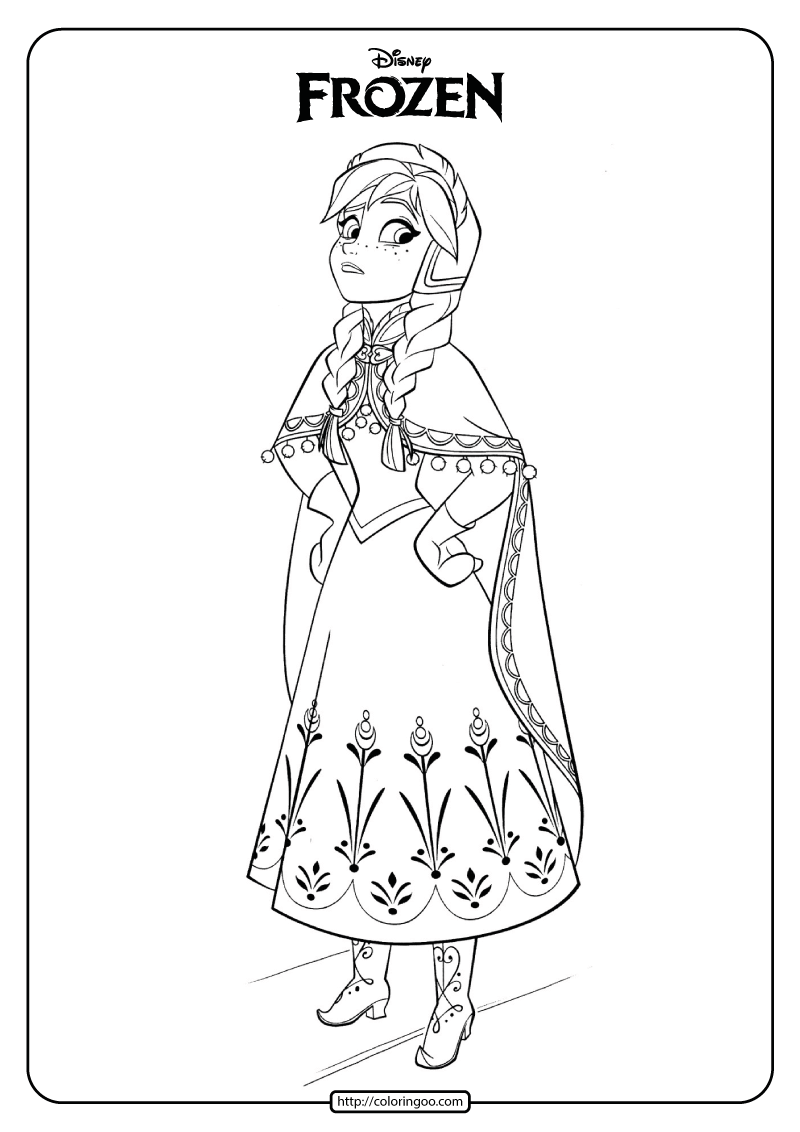 Disney Frozen Anna Coloring Pages Book 04