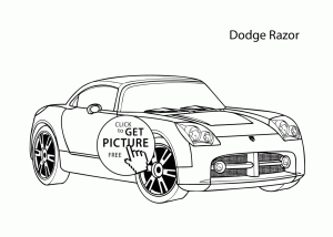 Super car Dodge Eazor coloring page, cool car printable free coloing