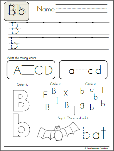 Handwriting Practice Sheets Letter B