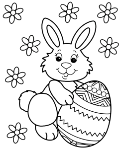 Cute Easter coloring page for kids