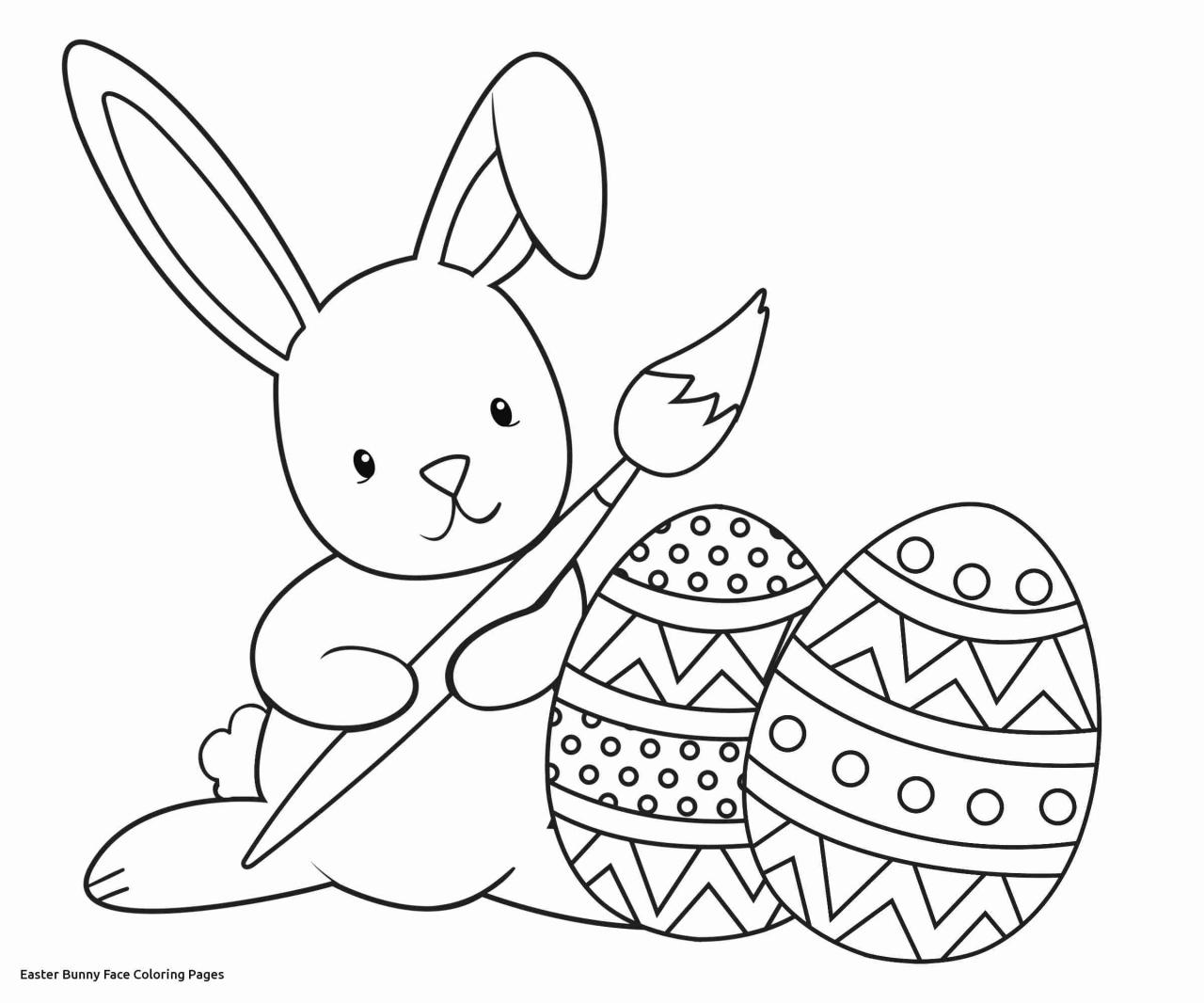 Easter Bunny Face Coloring Pages at Free printable