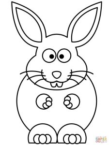 Easy Easter Bunny Coloring Pages at Free printable