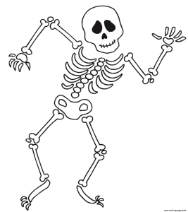 Print halloween dancing skeleton bones coloring pages Halloween