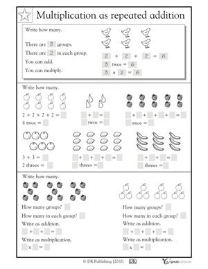 Repeated Addition Arrays 2nd Grade Worksheets