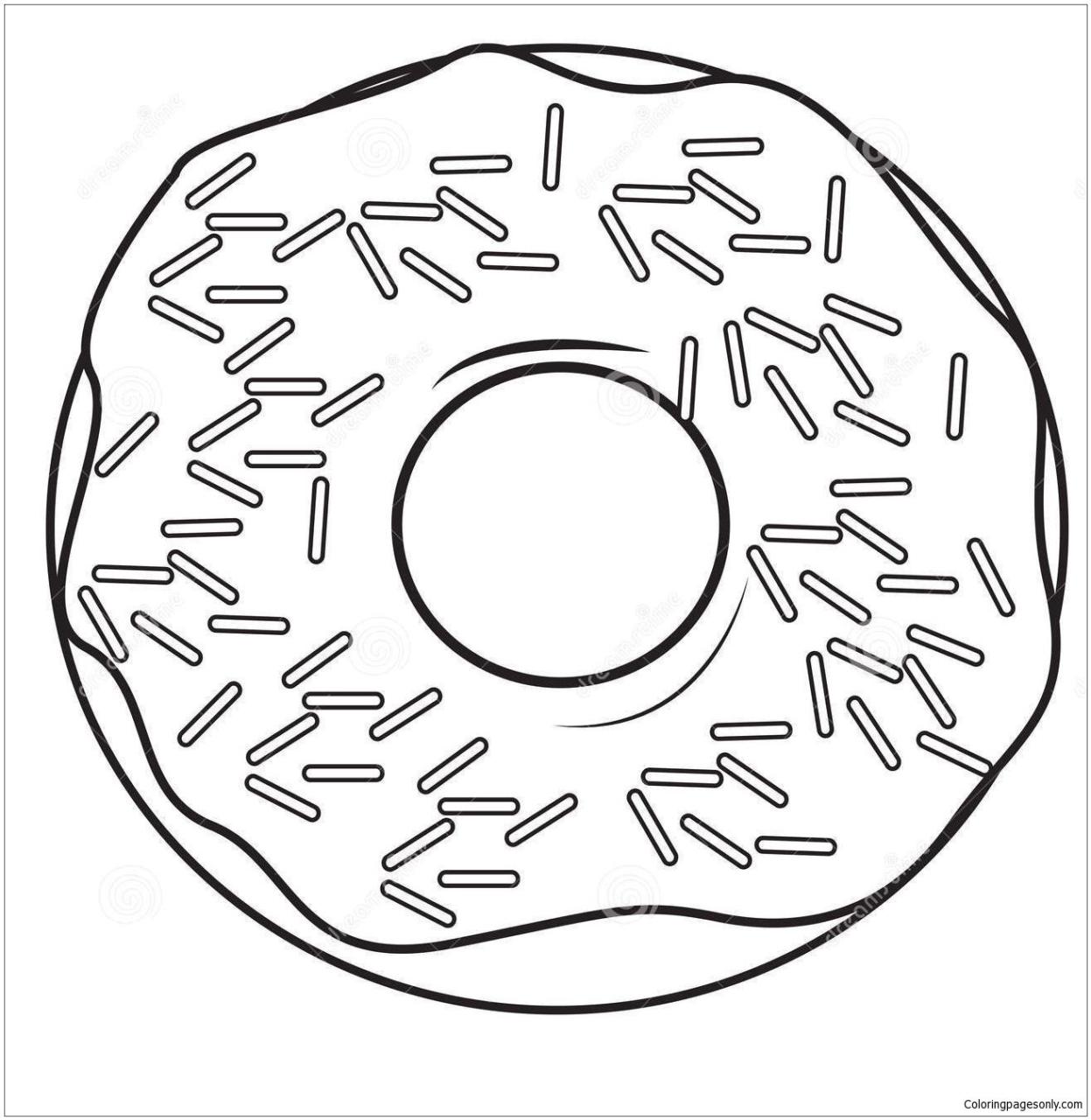 Donut Coloring Page, Free Coloring page Donut, Free Coloring Page