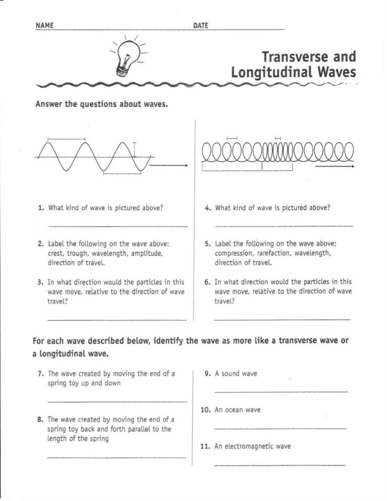 Waves Unit 2 Worksheet 5 Answers