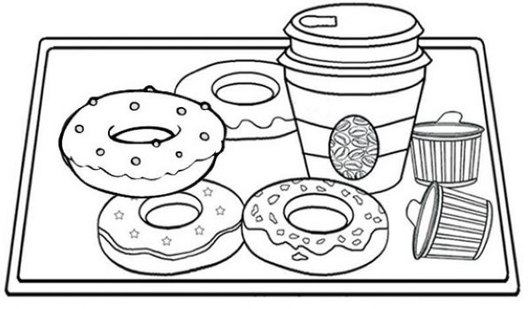 Yummy Donuts Coloring Pages Printable PDF Free Coloring Sheets