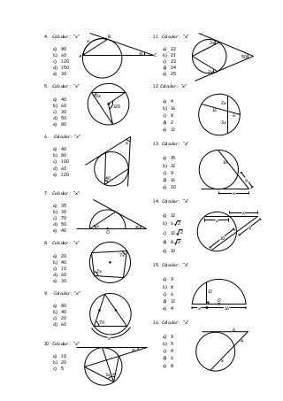 Inscribed Angles In Circles Partner Worksheet