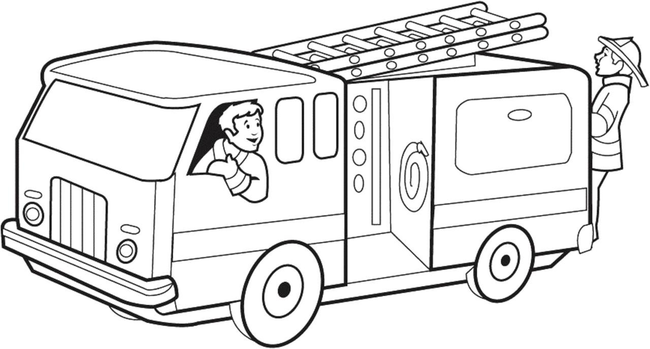 Fire Truck Colouring Pages