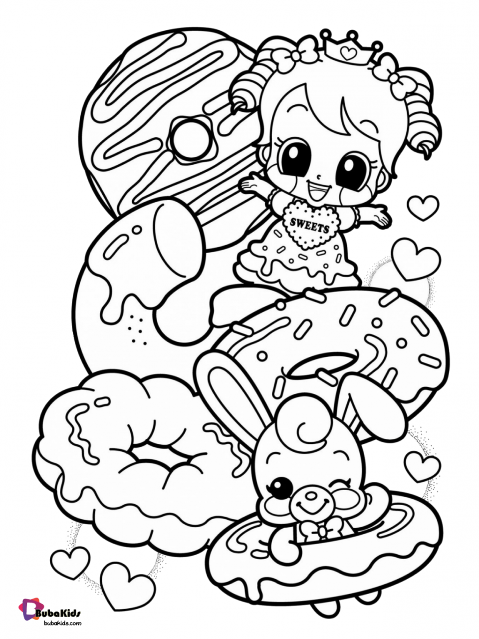 Donut Colouring Pages