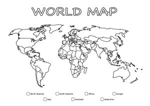 Printable Giant Coloring Poster World Map Continents Giant Coloring