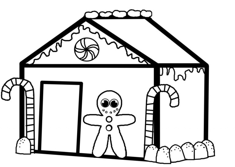 Gingerbread Man House Coloring Pages