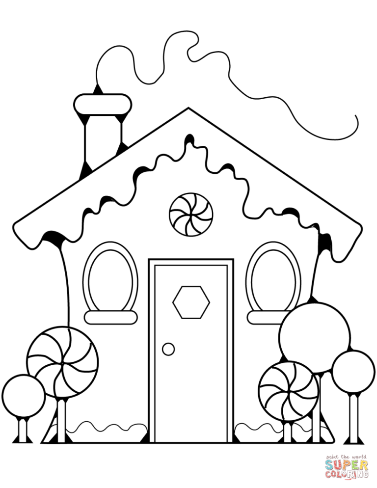 Simple Gingerbread House Coloring Page