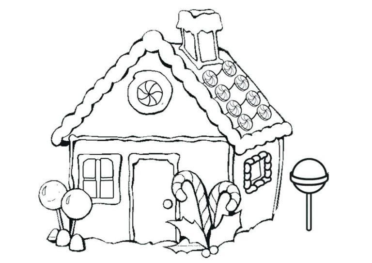 Gingerbread Man House Coloring Page