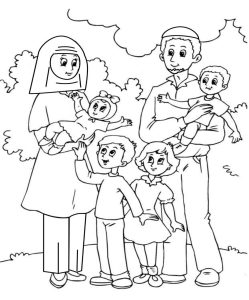 Happy Family Coloring Page at Free printable