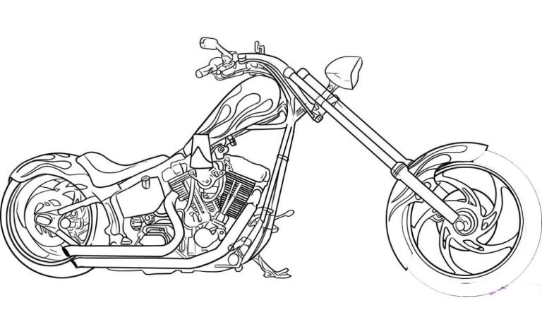 Motorcycle Coloring Pages Harley Davidson