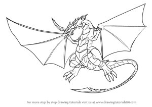 Step by Step How to Draw Dragonoid from Bakugan Battle Brawlers