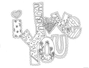 6 Best Images of Adult Love Coloring Pages Printable I Love You