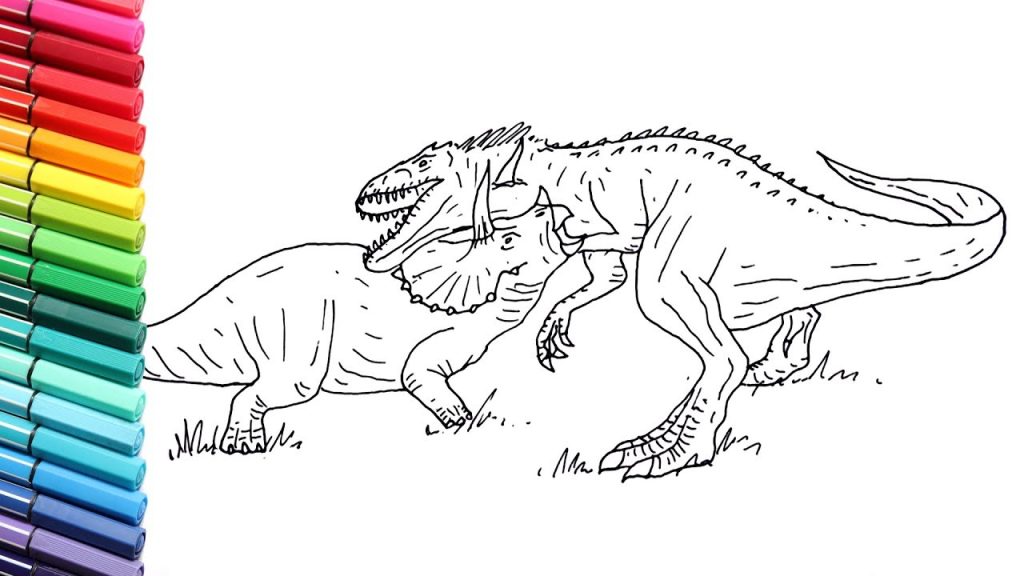 T-Rex Fighting Coloring Pages – Kidsworksheetfun