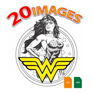 Wonder Woman Printable Coloring Page. 20 Coloring Pages. PDF Etsy