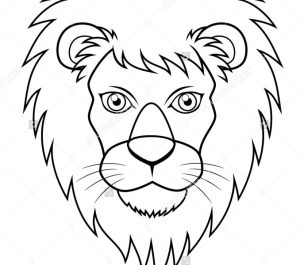 Lion Face Outline Drawing at Free for personal use