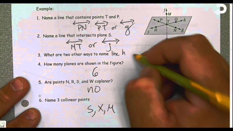 Points Lines And Planes Worksheet Answers Exercise 1