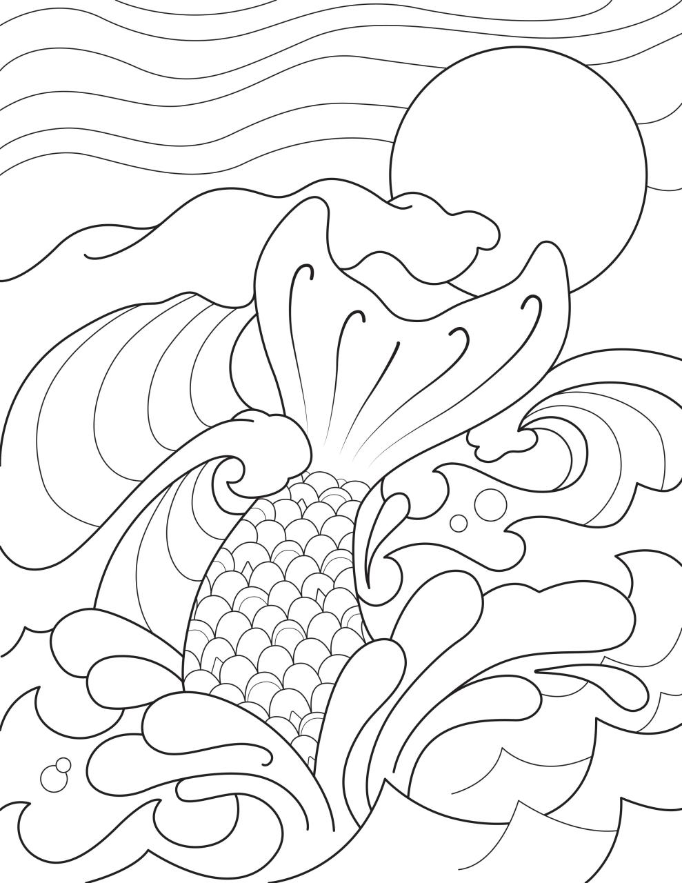 Printable Mermaid Tail Coloring Pages