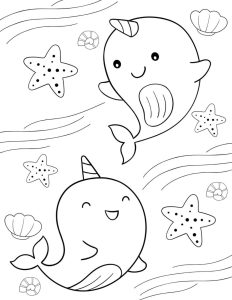 Cute Narwhal Coloring Pages Free Printables!