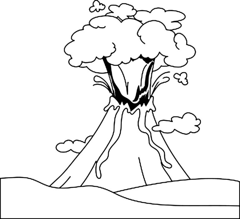 Coloring Page Volcano