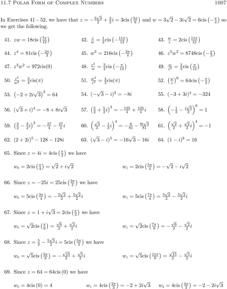 Dividing Complex Numbers Worksheet Doc