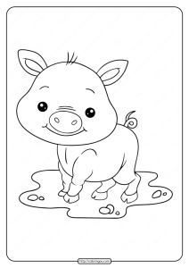 Printable Baby Cute Pig Coloring Pages