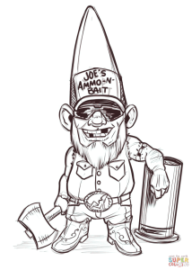 Redneck Gnome coloring page Free Printable Coloring Pages