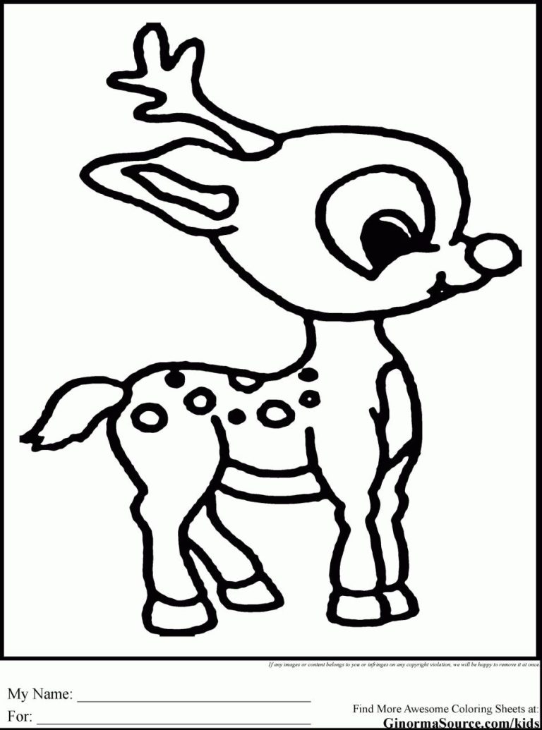 Coloring Pages Deer Rudolph