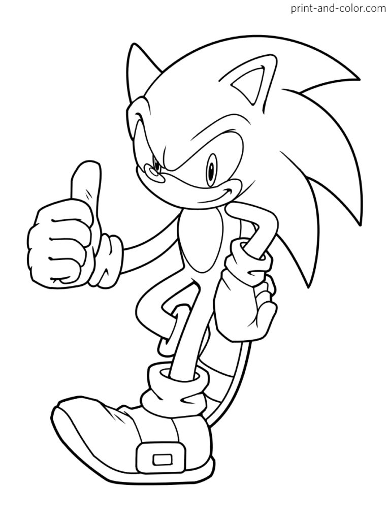 Sonic The Hedgehog Coloring Page