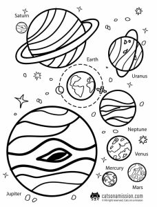 Space coloring pages with names, printable free Cats on a