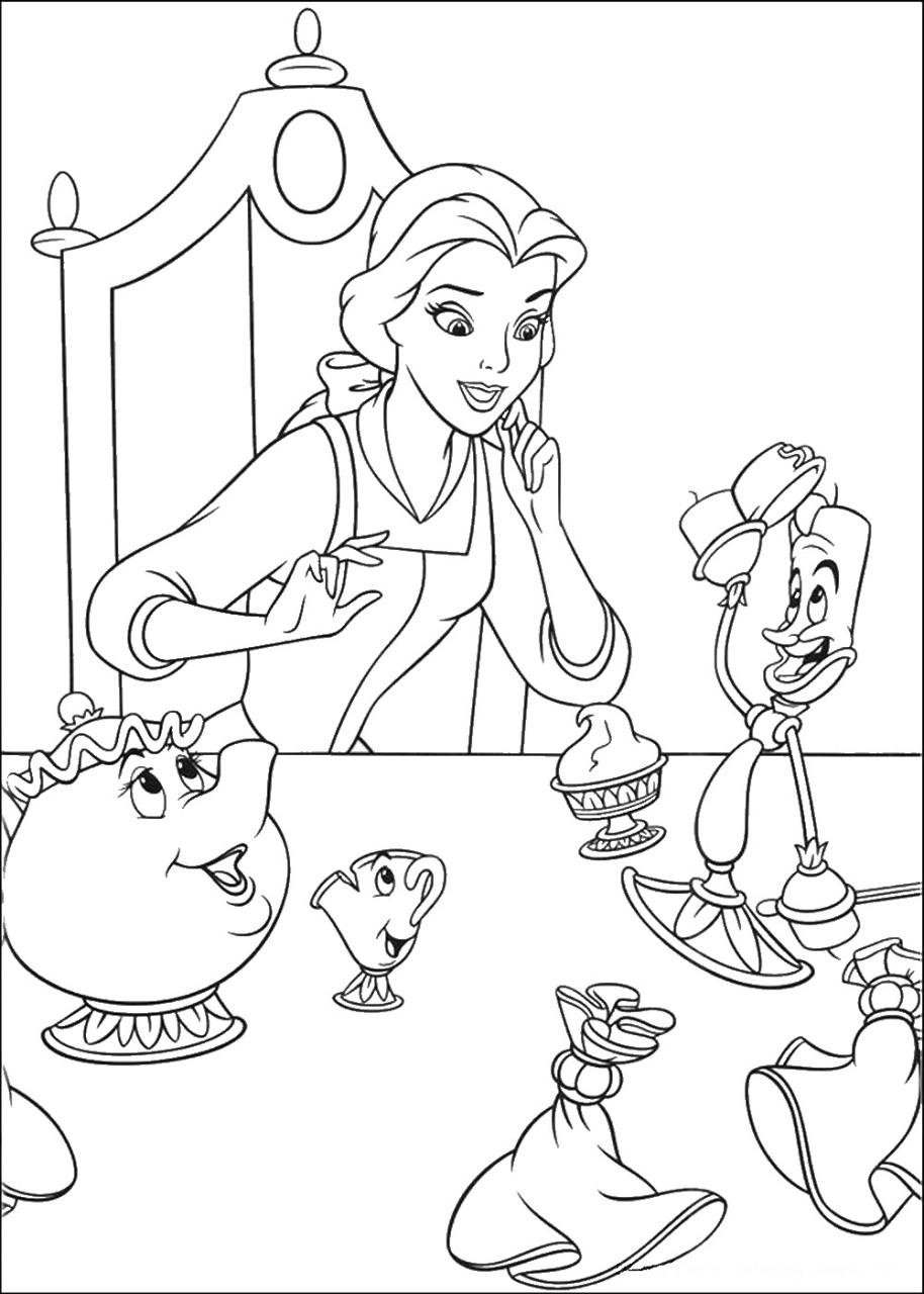 Beauty And The Beast Colouring Pages To Print
