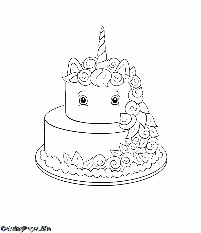 Coloring Pages Of Unicorn Cakes