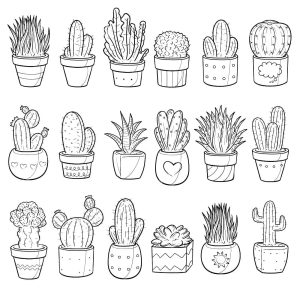 Cactus Coloring pages 100 Coloring Pages to print for free