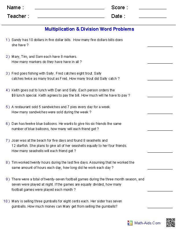 Multiplication And Division Worksheets For Grade 2 Favorite Worksheet