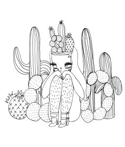 The best free Cactus coloring page images. Download from 183 free