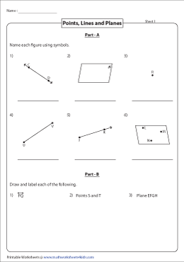 Geometry 1.2 Points Lines And Planes Worksheet Answers