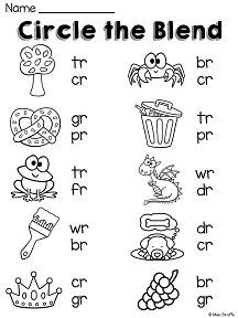 Consonant Blends Worksheets For Kindergarten Pdf