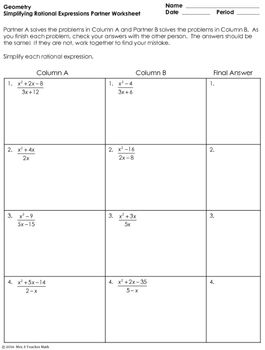 Grade Simplifying Complex Fractions Worksheet