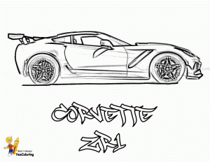 Red Blooded Car Coloring Pages Free Corvettes Cameros American