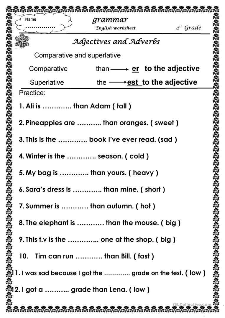 Printable Activity Sheets For Grade 2 English