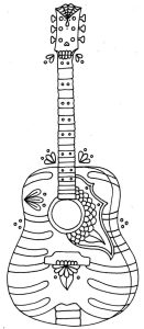 guitar coloring pages 9 Summer coloring pages, Printable adult
