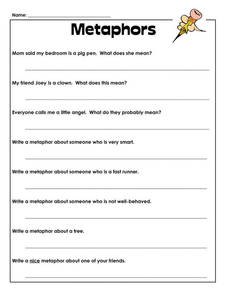 Metaphor Worksheets With Answers Pdf