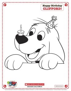 Clifford Printable Birthday Coloring Page from Scholastic