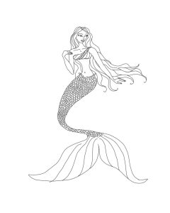 Realistic mermaid coloring pages download and print for free