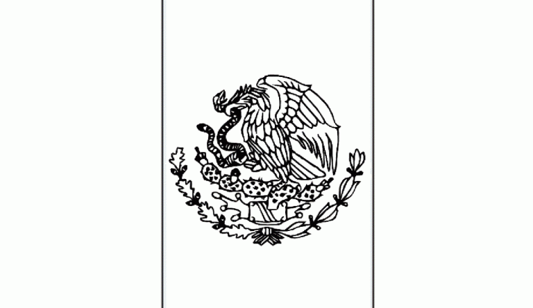 Coloring Page Mexican Flag